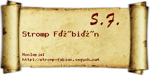 Stromp Fábián névjegykártya